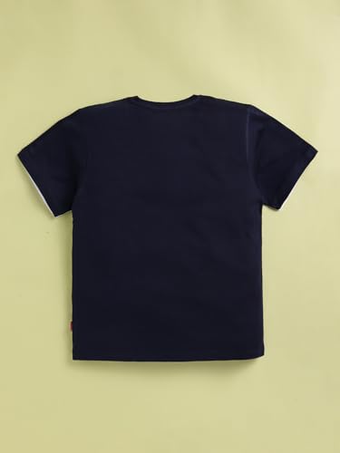 Image of Bumchums Cartoon Casual Regular Fit Half Sleeve Round Neck T-Shirt for Kids, Boys, Typographic Printed