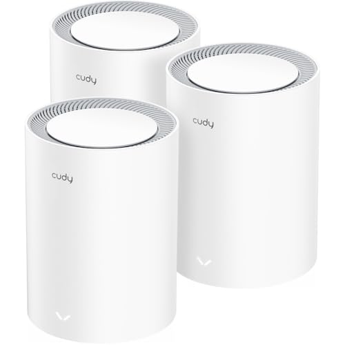 Cudy Dwuzakresowy system BE3600 WiFi 7 Wi-Fi, 3,6 Gb/s 160 MHz, zasięg do 7000 m2, 3 porty gigabitowe, kompatybilny z wieloma VPN, sterowanie aplikacją Cudy (M3600 3-pak)