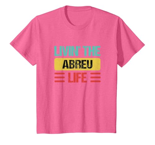 Abreu Name T-Shirt, Youth, Pink Heather, Large