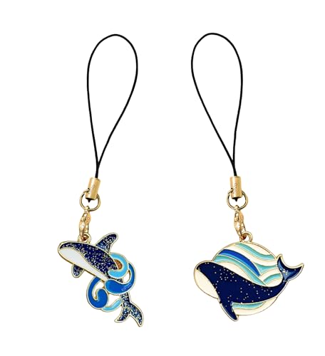 Buttercup Powerpuff Girls Dolphin Whale Fish Moon Star Astronaut Pendant Round Panda Unicorn Pack of 2 Enamel Keychain Necklace Lanyard Thread Girls Phone Charms Cute Women Hanging Cartoon