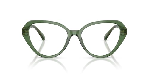 Image of Swarovski Women's Sk2054 Cat Eye Prescription Eyewear Frames, Transparent Green/Demo Lens, 53 mm