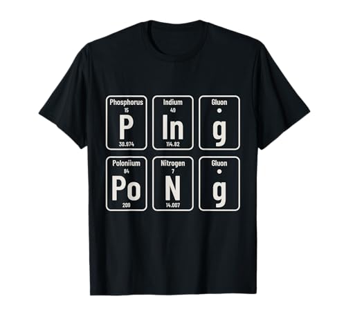Ping Pong Mesa Periódica Elementos Tenis de Mesa Camiseta