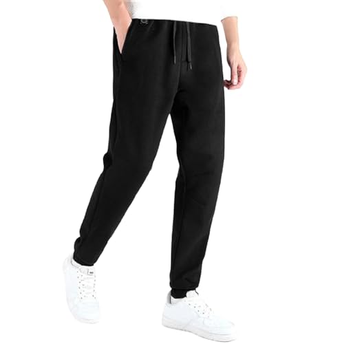 Generisch Pantalones de chándal para hombre con cintura elástica abierta en la parte inferior, pantalones de chándal holgados de forro polar, ajuste holgado, pantalones casuales, pantalones deportivos