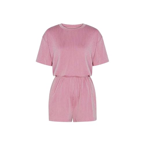 Ensemble short tricoté pour femmes haut col rond vêtement de plage fluide