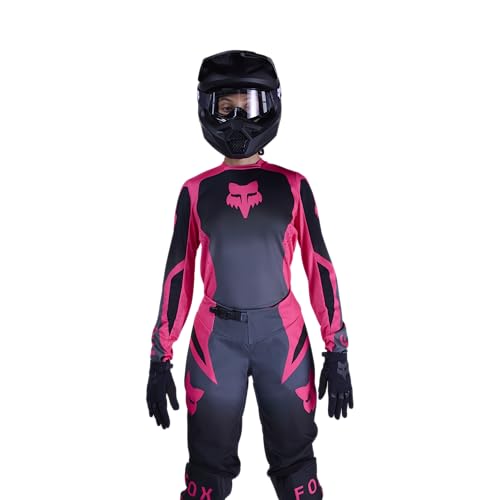 Fox Racing Women's 180 Motocross Dirt Bike Jersey, Black/Pink Shield, Small