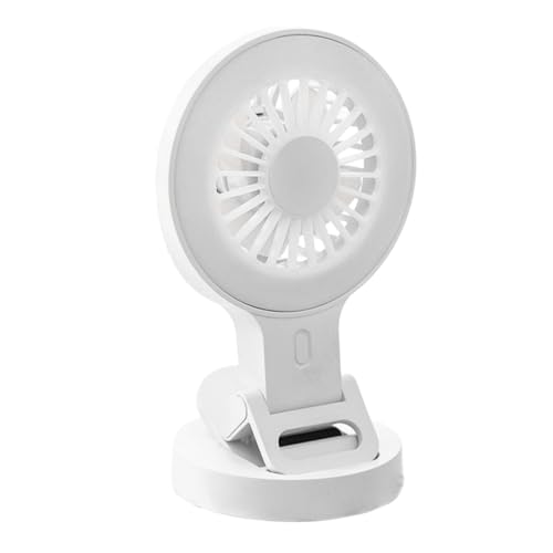 調整可能なクリップと統合光を備えたUSB駆動の小さなファンオフィスアウトドアアドベンチャーキャンプ環境セルフィーライトファンの電話用