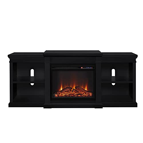 Ameriwood Home Manchester Electric Fireplace Tv Stand For Tvs Up To 70" - Black #TOP2