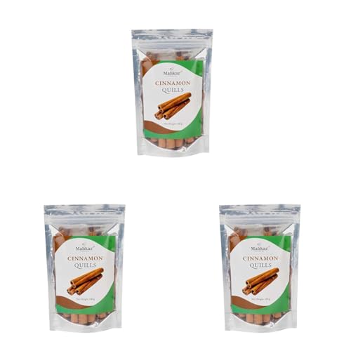 Image of Malikaz' The Royale Taste Cinnamon | Dalchini Sticks Pouch, 100 Gm | Piquant | 100% Natural | No Additives | Sweet Aroma | Warm Taste | Easy to Add A Wondrous Flavor Profile to Your Dish (Pack of 3)