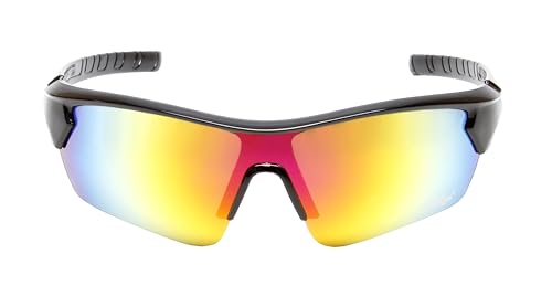 Proline Overhead Slam Black/Red Mirror Pickleball Sunglasses for Women Pickleball Glasses for Men Racquetball Protective Eyewear Outdoor Sunglasses Men Sport Tennis Volleyball Squash Cricket Glasses - Thumbnail 4