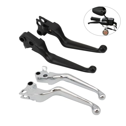 Palancas de freno y embrague para motocicleta Harley reemplazo directo negro 3