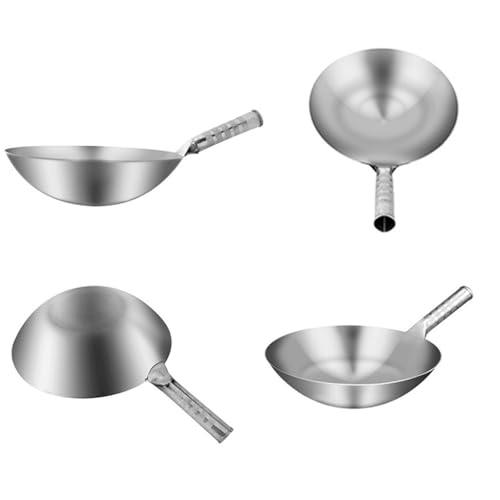 Wok de acero inoxidable con mango de acero antiquemaduras 36 cm miniatura 6