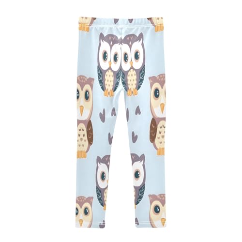 Toddler Girls Leggings Printed Yoga Pants Leggings Owl Blue Background for Kids2