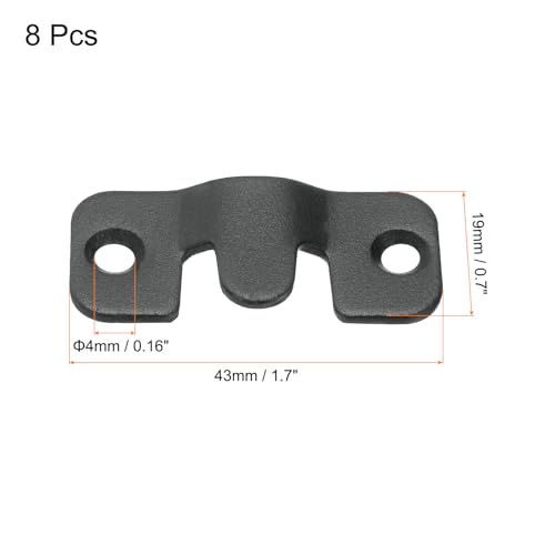Image of uxcell 8 Pcs Flush Mount Bracket, 43 x 19mm Interlocking Photo Frame Hook Picture Hangers for Hanging Headboards Display Wall Mount Hardware, Black