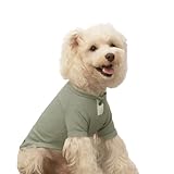 HOLYCAT 犬 服 犬 シャツ カジュアル ファッション 部屋着 ルームウェア 犬の服 可愛い 日焼け止め 脱毛保護 無地 犬用Tシャツ 室内 お出かけ 散歩 春夏秋 柔らかい 通気性 メッシュ 犬用ベスト 綿素材 速乾 グリーン L