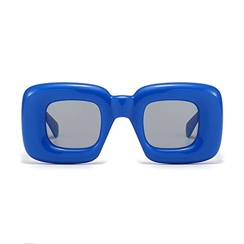 Stylish Fun Inflated Sunglasses Trendy Thick Frame Cute Candy Colored Square Shades AZ9621