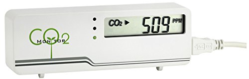 TFA Dostmann CO2-Monitor AIRCO2NTROL MINI, 31.5006.02, LED Ampelanzeige, CO2 Überwachung, Luftgütemonitor, mit USB Kabel, weiß