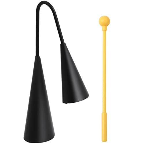 Agogo Percussion Instrument Handheld Agogo Bell Two Tone Large Binaural Metal Cow Bell Traditional Clapper Educational Percussion Musical Instrument Toys For Classroom #TOP15