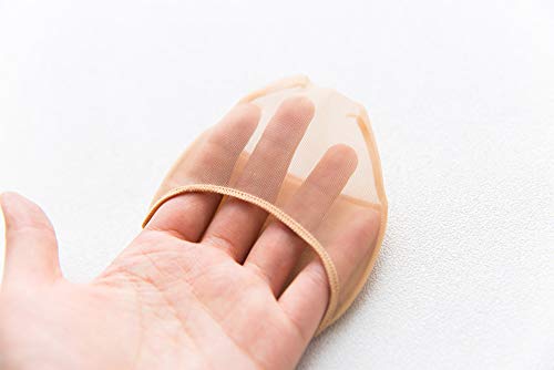 6 Pairs Women's Sheer Toe Cover with Padding Toe Topper Liner Socks Ladies High Heels Transparent Non-Skid Bottom3