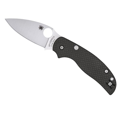 Spyderco Sage 6 Folding Knife - CPM S90V Steel Blade with Carbon Fiber Handle, Compression Lock, PlainEdge - C123CFBCLS90VP