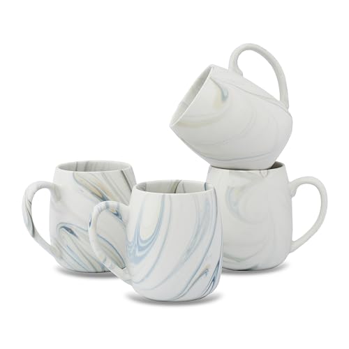 Juego de 4 mugs de cerámica con diseño mármol miniatura 1