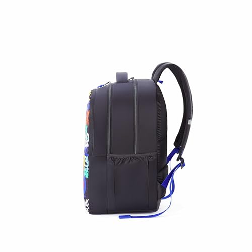 Image of American Tourister Drip | 33 Ltrs | 3 Compartments | Bottle Pocket | Ergonomic Padded Back Panel & Shoulder Straps | School Backpack for Boys & Girls | 1 Year International Warranty | Graffiti Black