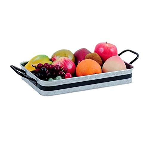 Nvshiyk Bandeja de tocador Bandeja de Servicio de Hierro de Metal Rectangula Bandeja Industrial Decorativa Ahorrando más Espacio (Color : Silver, Size : 31.5x20cm) Cover