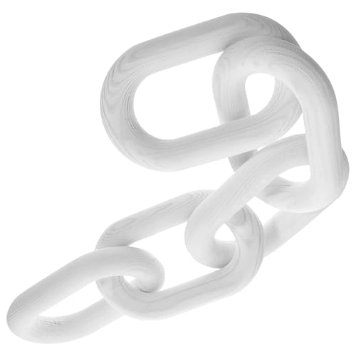 VICASKY Ornamento Catena a Nodi in Legno Bianco Decorazione Rustica per Soggiorno Camera da Letto e Scrivania Decorazione Artigianale per Tavolo e Semplice