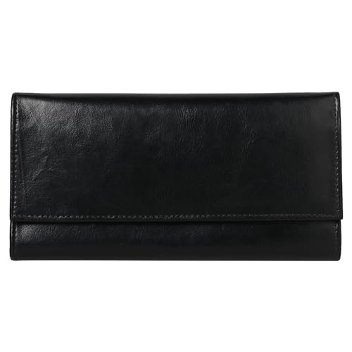Women's Vegan Leather Wallet | Handcrafted Clutch | Holds Up to 6 Cards | Magnetic Closure | Black