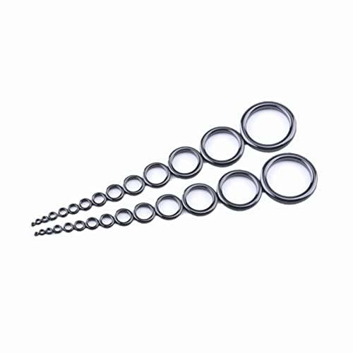 14 Sizes Fishing Rod Repair Kit Fishing Rod Guide Repair Kit Rod Tip Repair Kit Rod Ceramic Guides Ring Fishing Rod Eye Replacement Kit (28 PCS), 0.09in to 1.17in