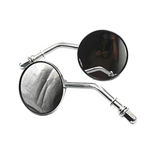 2X Motorcycle Round Rearview Mirrors For Harley Dyna Road Glide Sportster 1200 883 Bad Boy Fxstsb Softail Street Glide (Chrome) #TOP2