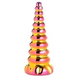 CREATURE COCKS Twilight Rainbow Dildo in vetro per uomini, donne e coppie. Vetro sicuro per il corpo e durevole. Liscio e affusolato. 1 pezzo, rosa e giallo.