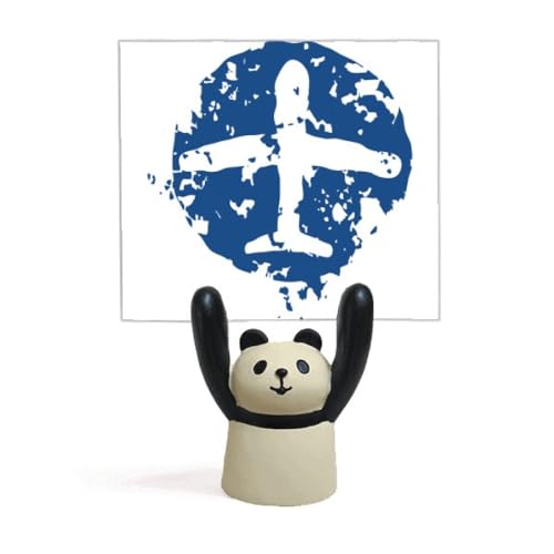 Support pour mémo avion bleu panda avec pince crocodile stable pour bureau