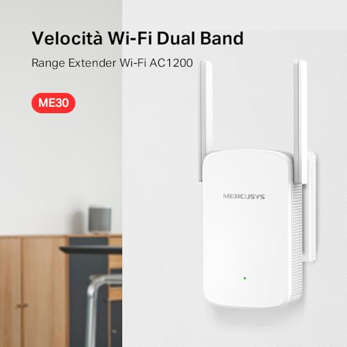 TP-Link Mercusys ME30 Mesh WiFi Ripetitore Wifi Dual-Band 1200 Mbps, Ripetitore WiFi Potente per Casa, WiFi Extender e Access Point, Amplificatore WiFi, Compatibile con Tutti i Modem Router WiFi - 5