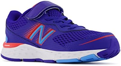 New Balance Kid's 680 V6 Hook and Loop Running Shoe, Infinity Blue/Neo Flame/Vibrant Sky, 5.5 Wide Toddler — view 4