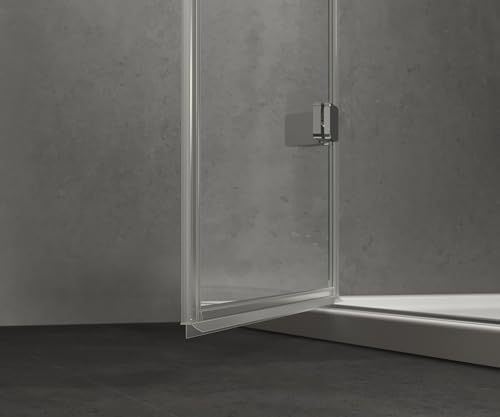 IMPTS Runddusche 90x90, Duschkabine Viertelkreis Dusche Rahmenlos Duschabtrennung mit 6mm ESG Glas Höhe 185cm Ohne Duschtasse & Ablauf – Bild 7