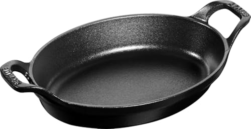 STAUB Ofenform/Servierplatte/Auflaufform, oval mit 2 Griffen, 28 cm, 1,6 L, Gusseisen, Für alle Herdarten inkl. Induktion & Backofen… – Ansicht 1