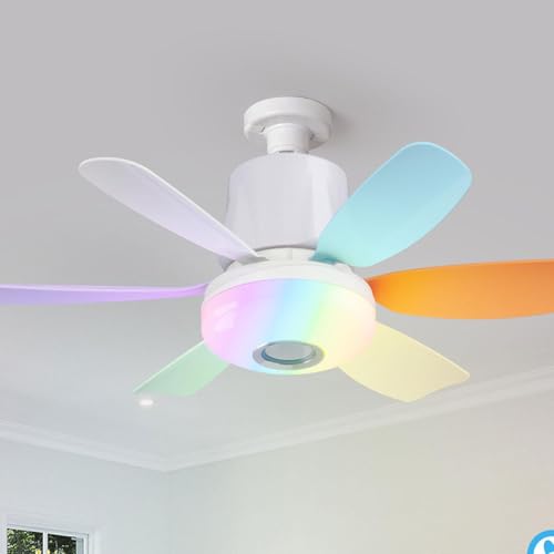 Plafonnier avec ventilateur réglable à télécommande pour rafraîchir le salon - 8