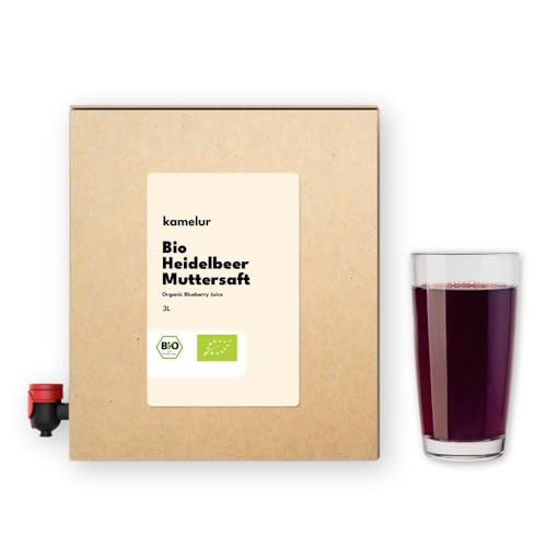 Kamelur 3 Liter BIO Heidelbeersaft - 100% Direktsaft aus reifen Waldheidelbeeren, Heidelbeer Muttersaft ohne Zusätze - Blaubeersaft in praktischer Saftbox