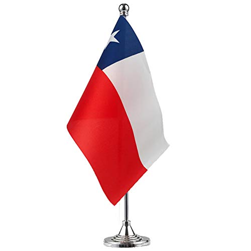 GentleGirl Chilean Flag, 8.2" x 5.5", Red, White, Blue, Silver, Office, Events
