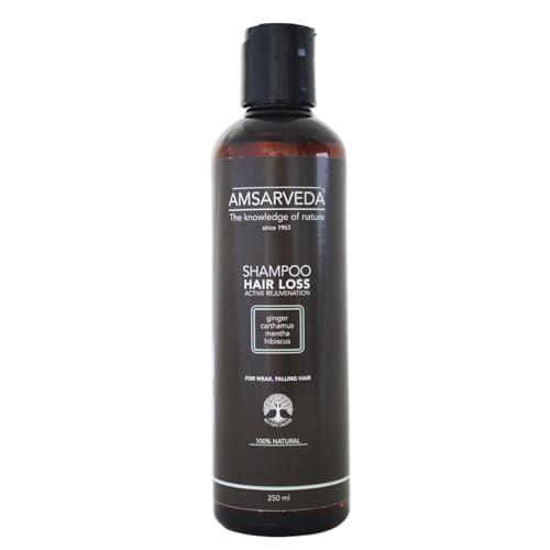 Amsarveda Hair Loss Active Rejuvenation Shampoo – 100% natural, ayurvédico, limpieza intensiva, nutritivo, sin parabenos ni sulfatos, 250 ml