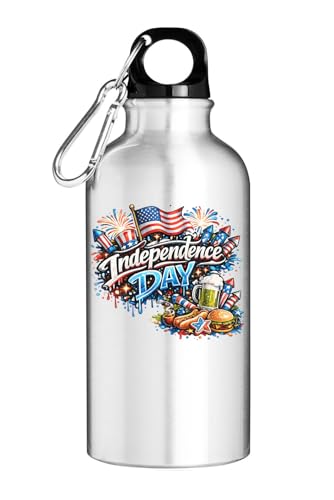 Patriotic Celebration with Food and Fireworks Tourist Water Bottle Silver