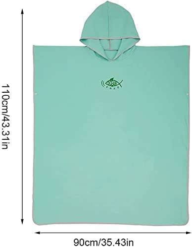 miuline Changing Towel Poncho with Hood Quick Dry Swim Drying Robe Microfibre Beach Towel for Adults Womens Men One Size Fit All (green) - Image 4