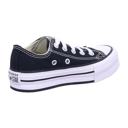 CONVERSE Chuck Taylor All Star EVA Lift Canvas Platform Sneaker, Black/White/Black, 31.5 EU