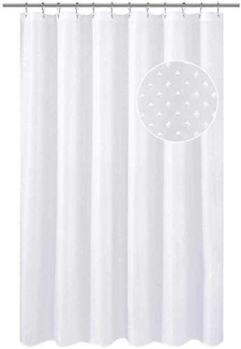 Optimal Products Diamante Glitter Shower Curtain With Hooks Machine Washable Waterproof Long Drop (Diamante White 180 x 200 cm)