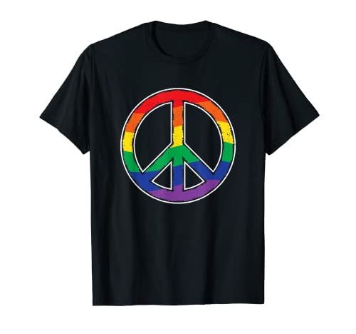Peace Zeichen Sign CSD Tenue de jour Lesbian LGBTQ+ T-Shirt