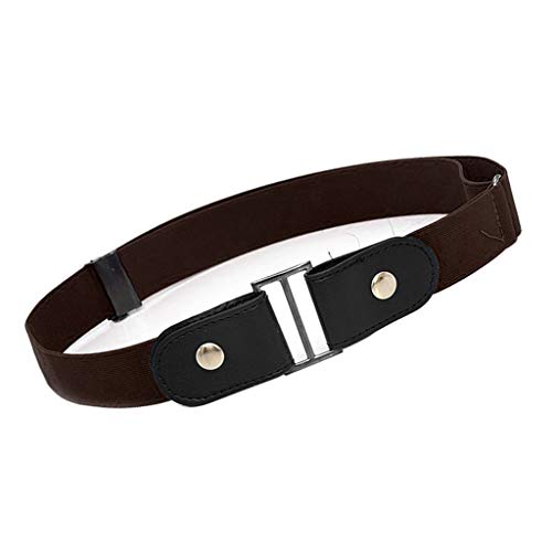 gazechimp 3pcs Fivela De Couro Livre Cinto Elástico Mulheres Homens Sem Bojo Aborrecimento Cinto Inv