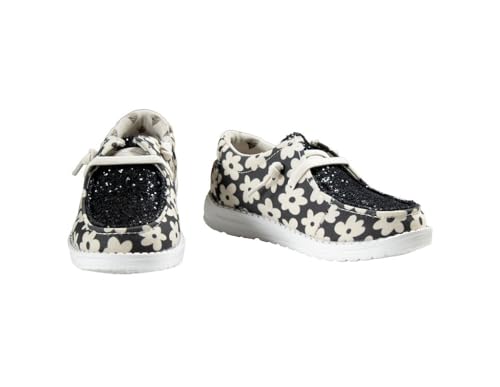 Twister Casual Shoes Girls Daisy Fabric Lace Black 4430091012
