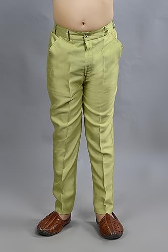 Image of AHHAAAA Silk Blend Kids Ethnic Indo Western Sherwani and Pant Set For Boys 529