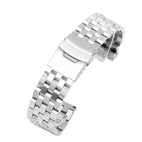 Bracelet en acier inoxydable de 18mm à 26mm de large en métal argenté