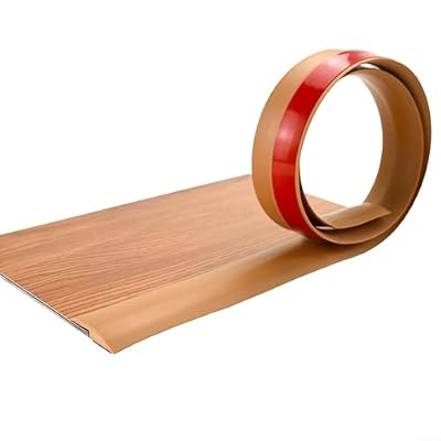 Startbuymore Floor Transition Strip 2 Inch Self Adhesives Laminate Floor Strip Wide PVC Laminate Floor Cover Trim Wood Grain Design Easy Install(Light Brown)